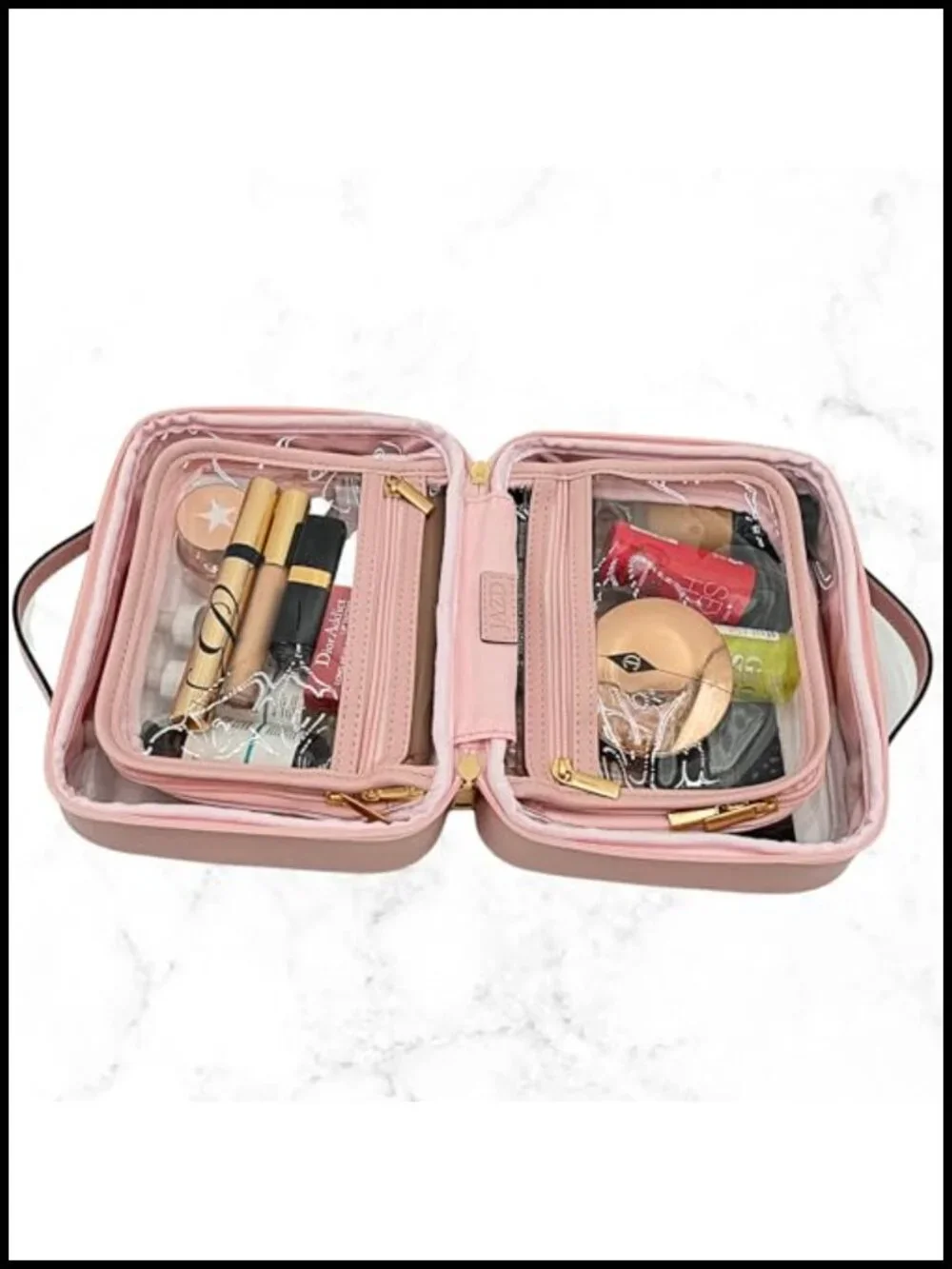 Clear Makeup Bag Large Capacity Travel Toiletry Case Transparent PVC Cosmetic